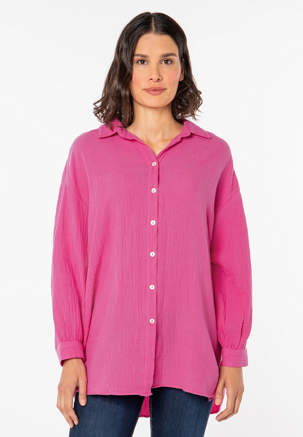 Блузка-рубашка MUSSELIN OVERSIZE Sublevel, цвет pink