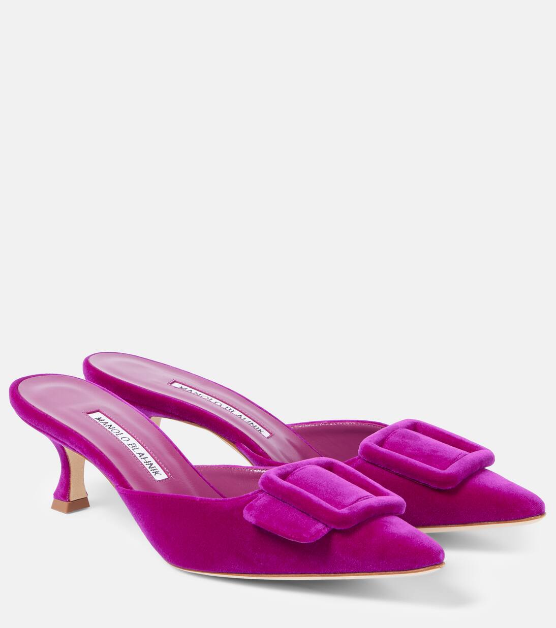 

Мюли Maysale 50 бархатные Manolo Blahnik, цвет 5268 bpur