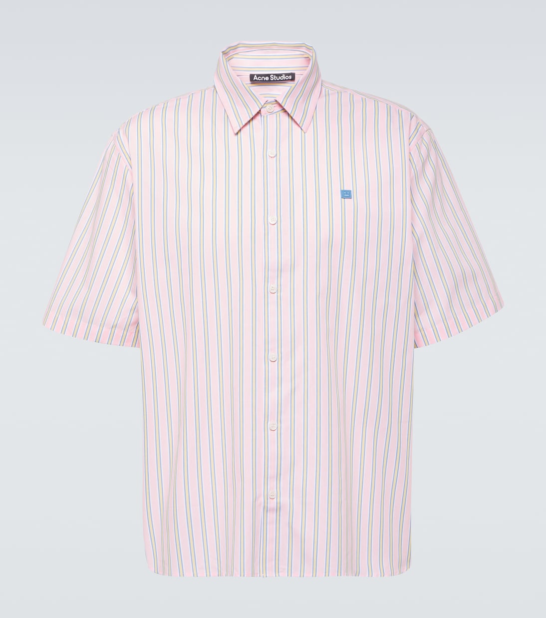 Полосатая хлопковая рубашка Acne Studios, розовый хлопковая верхняя рубашка acne studios белый