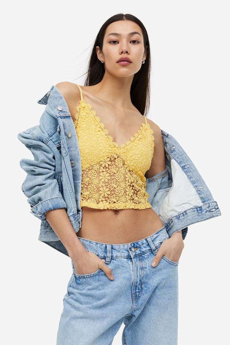 

Короткий кружевной топ H&M