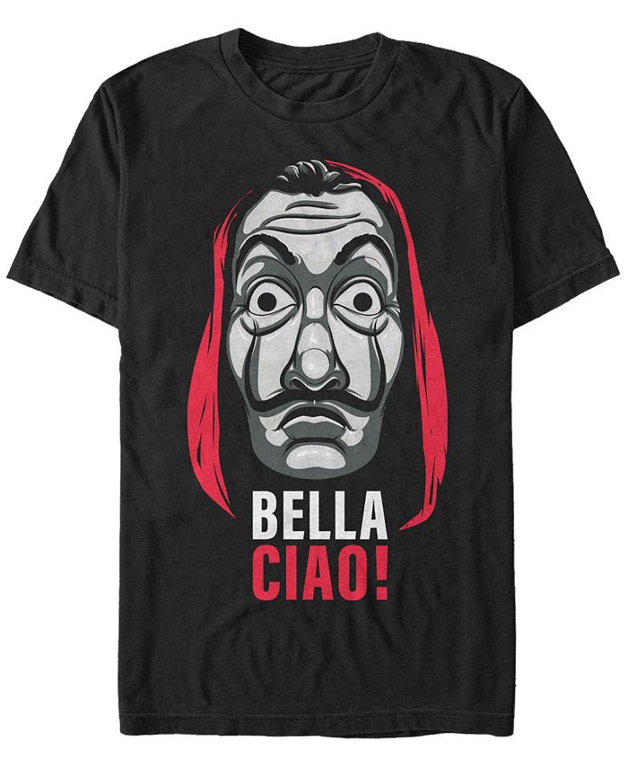 Мужская футболка с коротким рукавом La Casa De Papel Bella Ciao Mask Fifth Sun, черный