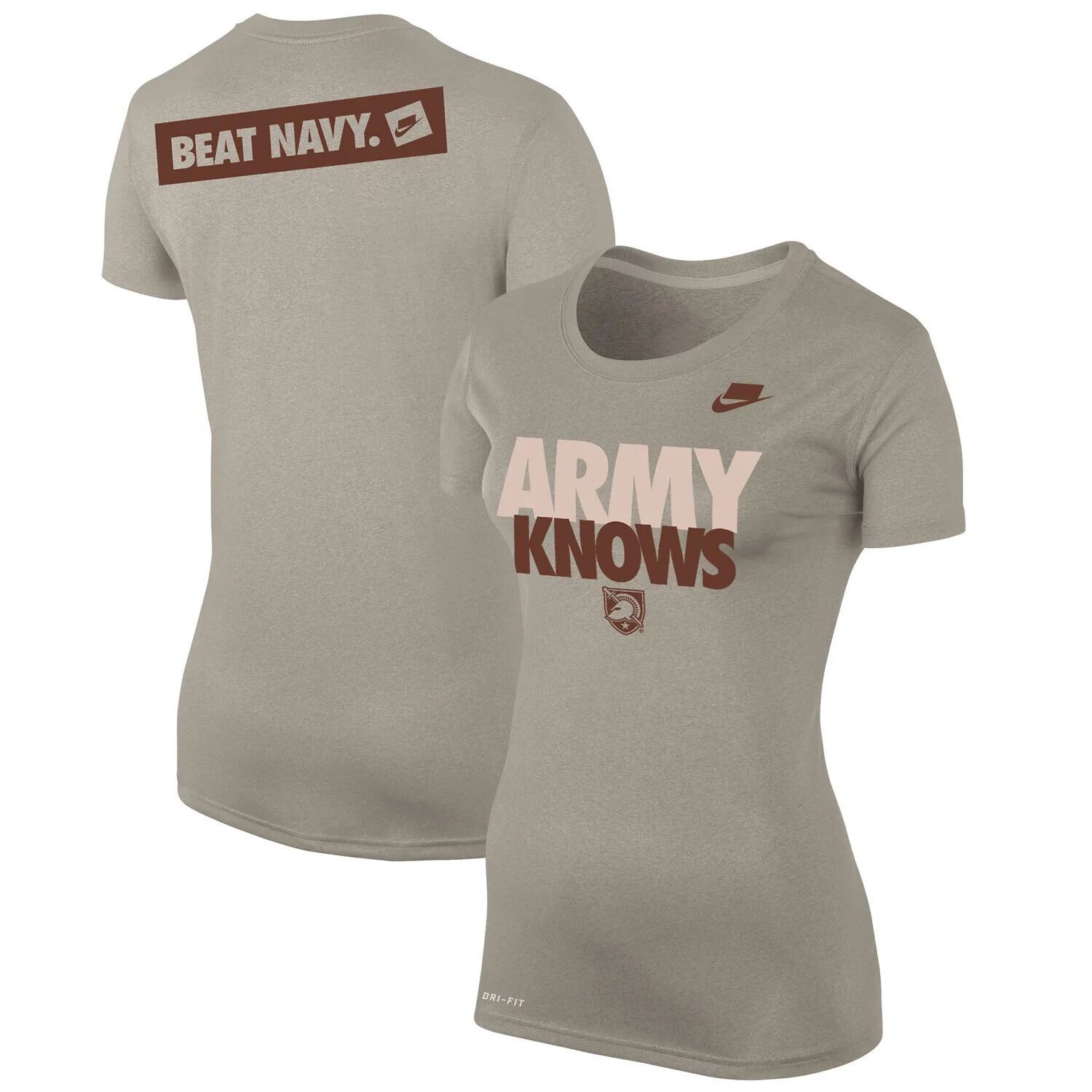

Женская футболка Nike Light Brown Army Black Knights Rivalry Army Knows Nike
