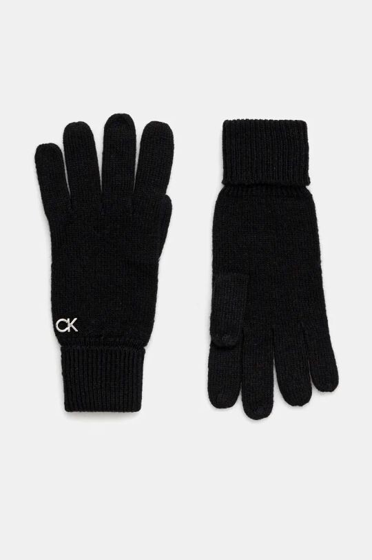 

Шерстяные перчатки Calvin Klein, черный