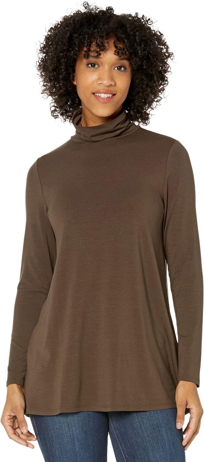 

Туника с вырезом Scrunch Eileen Fisher, цвет Coffee