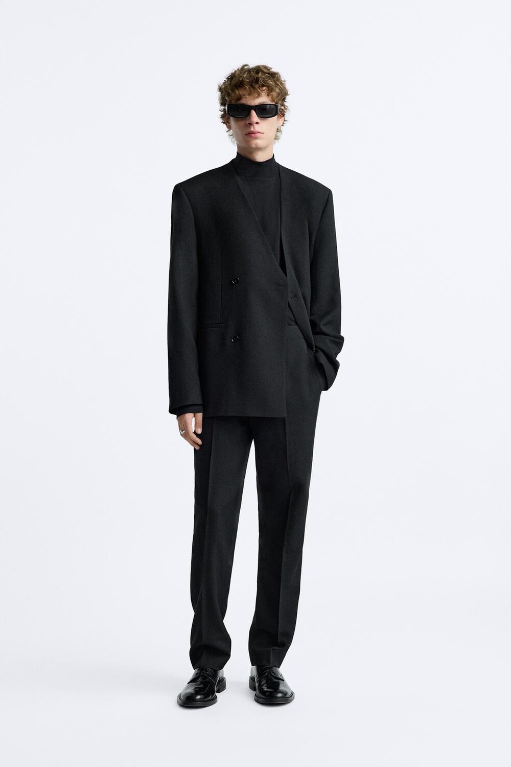 

Брюки из 100% шерсти ZARA, черный