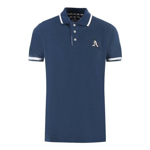 

Рубашка-Поло из тисненого кружева Aquascutum, синий