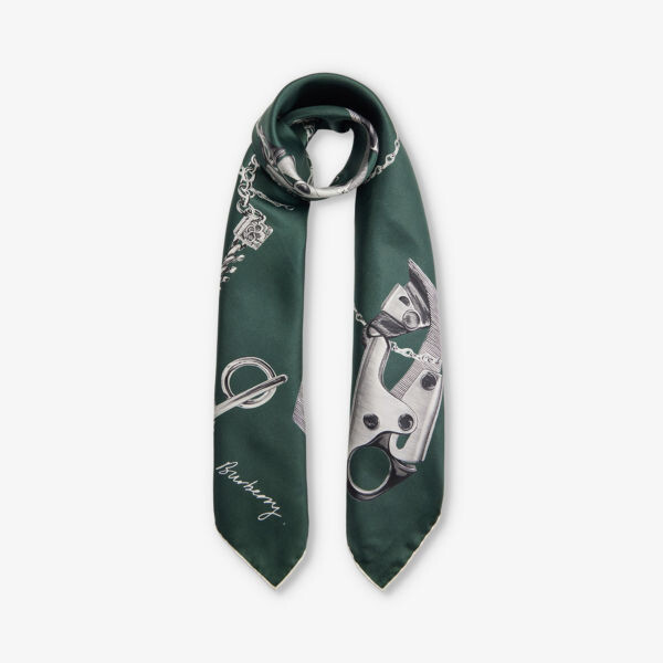 

Платок knight clip с графичным принтом Burberry, зеленый
