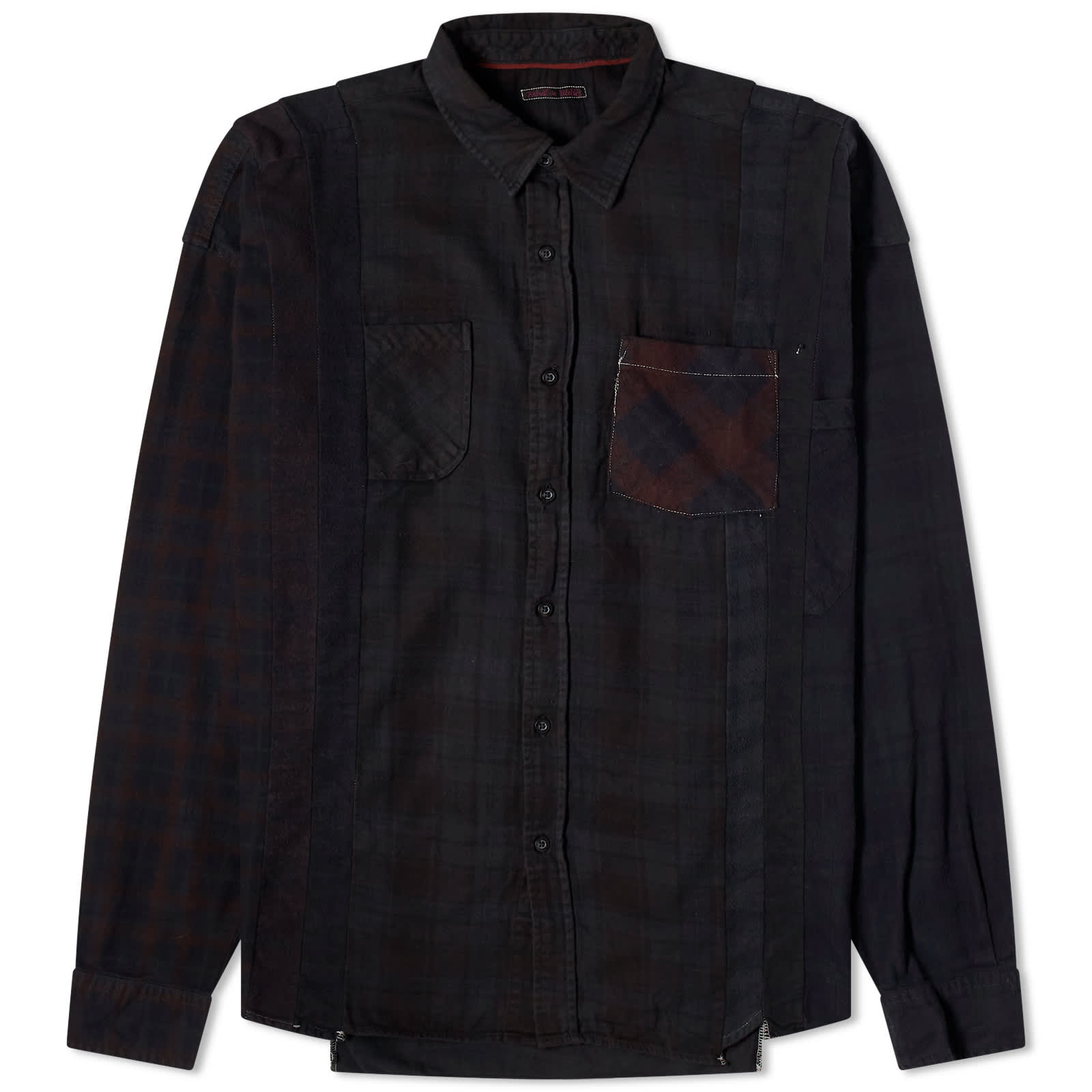 цена Рубашка Needles 7 Cuts Wide Over Dyed Flannel, черный
