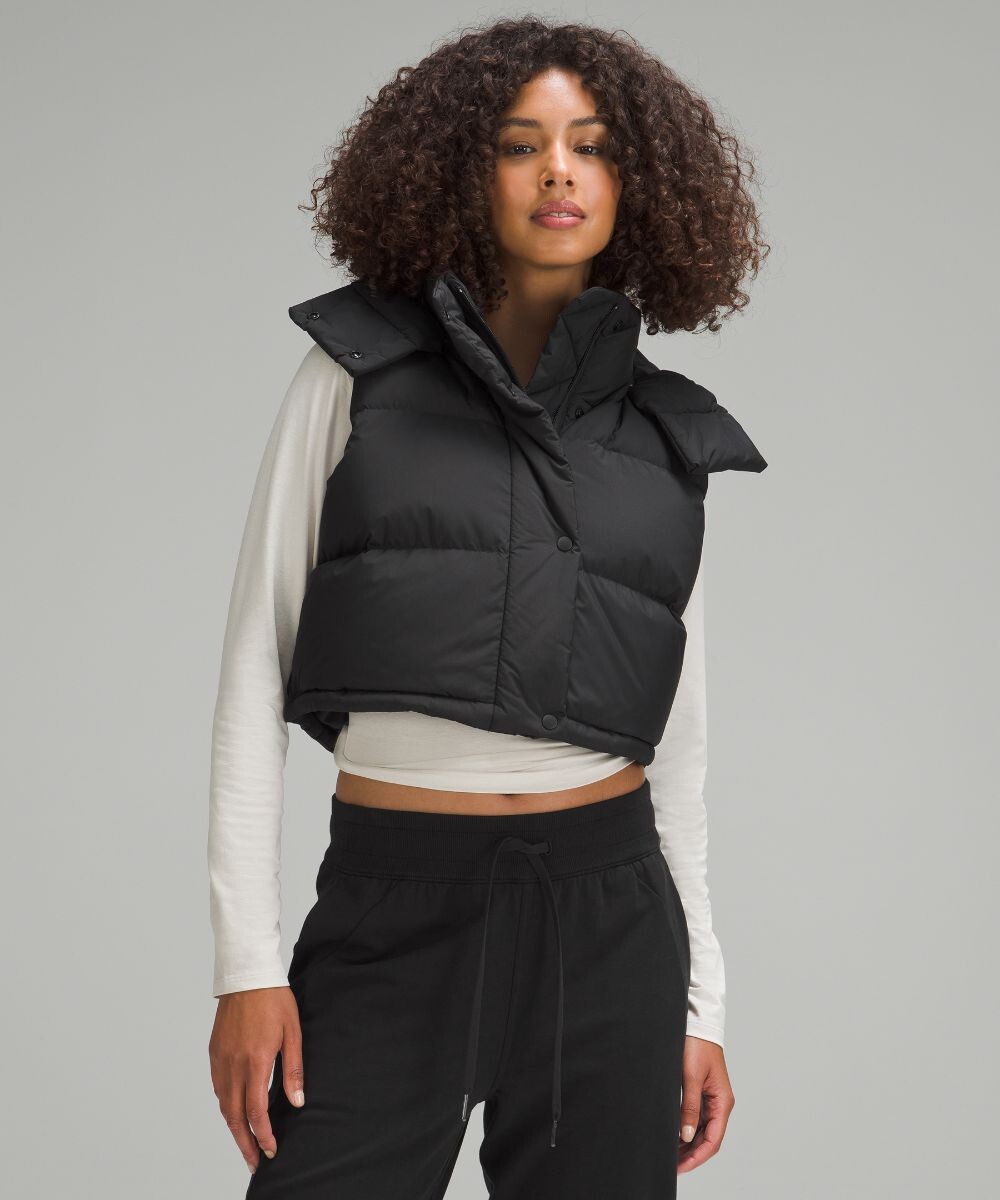 

Суперукороченный жилет Wunder Puff Lululemon, черный