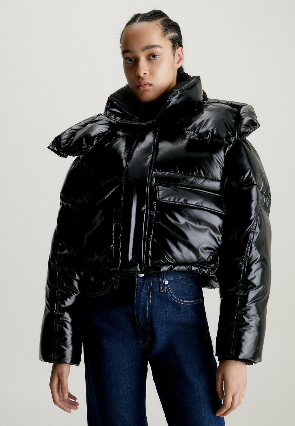 

Зимняя куртка CROPPED HIGH SHINE PUFFER Calvin Klein Jeans, ck черный