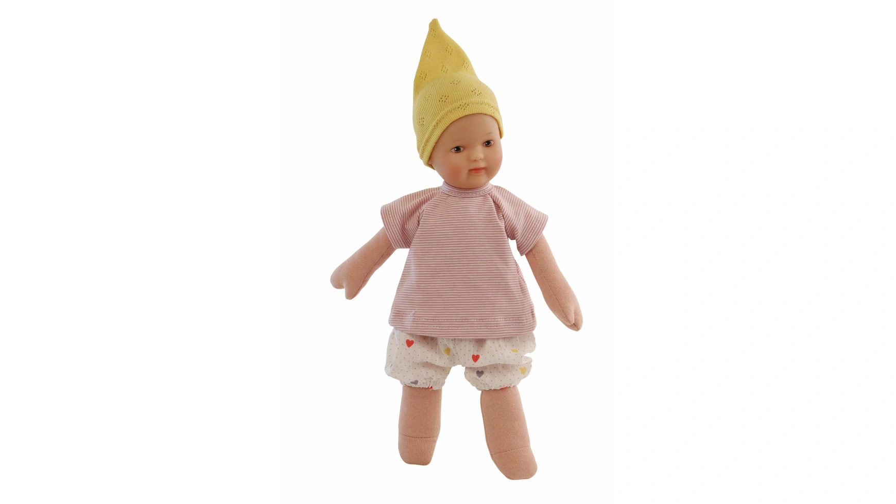 Куклы Schildkroet-Puppen Schmuserle 30 см, волосы окрашены, глаза карие, одежда красная/белая/желтая