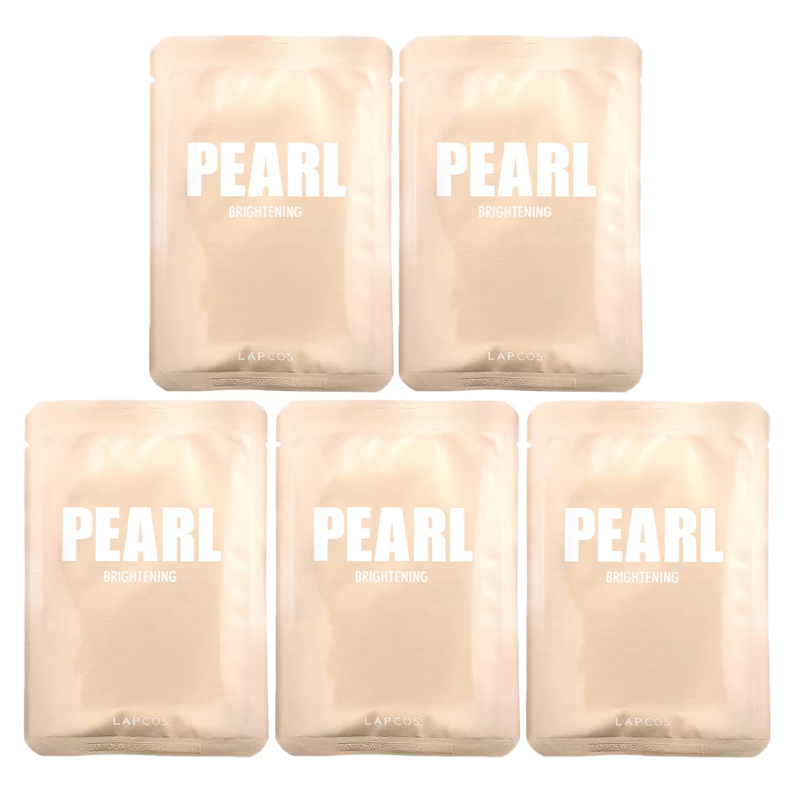 цена Набор осветляющих тканевых масок Lapcos Pearl Beauty, 5 листов по 0,81 жидкой унции (24 мл) каждый