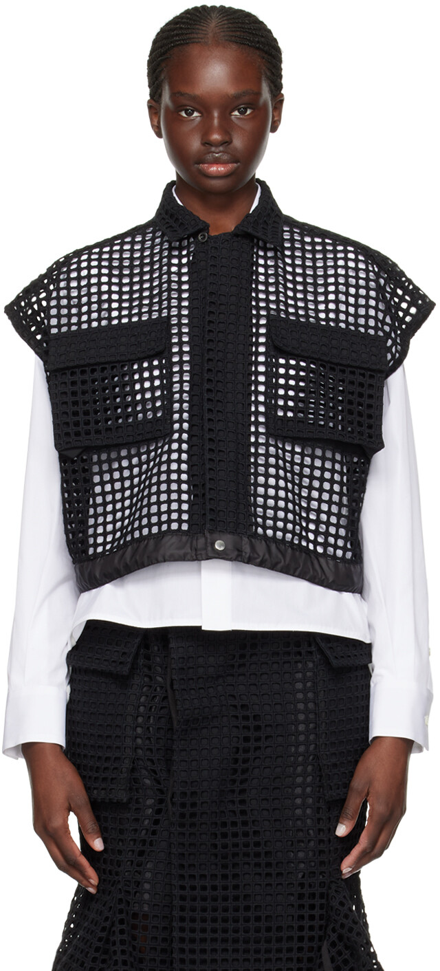 

Черная прозрачная рубашка Sacai