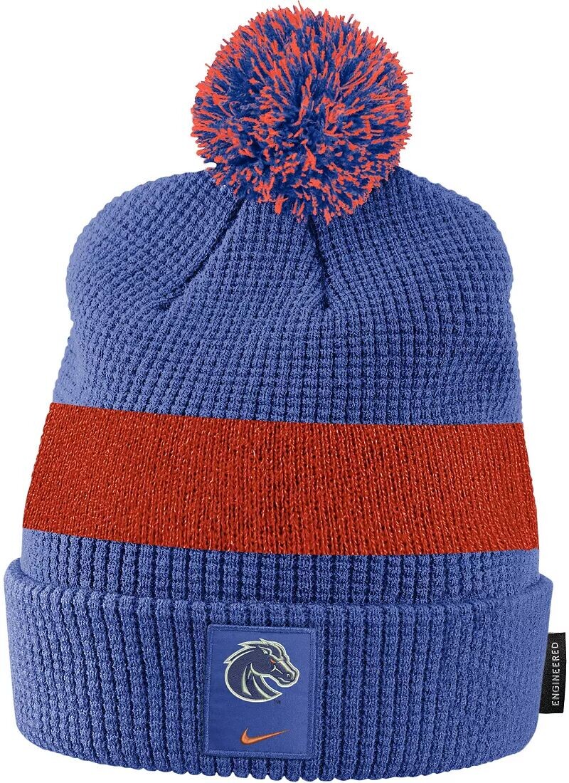 

Синяя футбольная шапка с помпоном на манжетах Nike Boise State Broncos