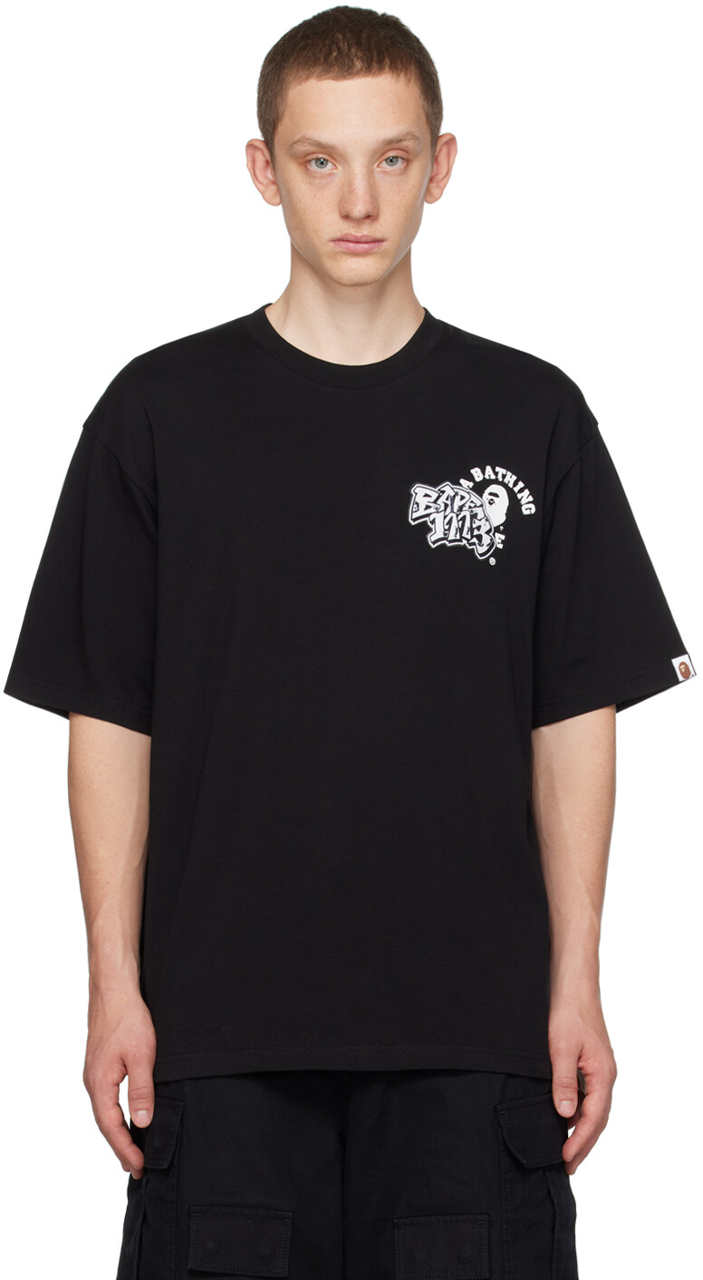 

Черная футболка с комиксами BAPE, Черный