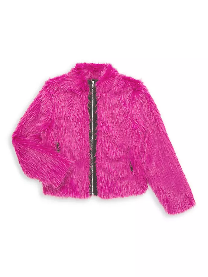 Куртка из искусственного меха для маленьких девочек и девочек Mia New York, цвет berry куртка goldie из искусственного меха для маленьких девочек и девочек apparis цвет lolly pink