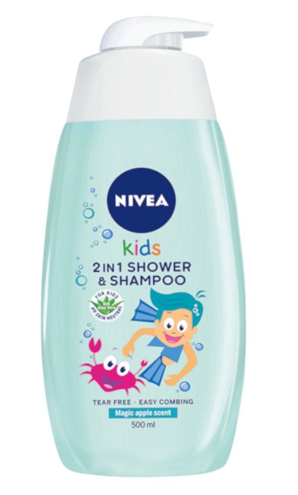 Nivea Kids 2w1 гель для мытья тела и волос, 500 ml