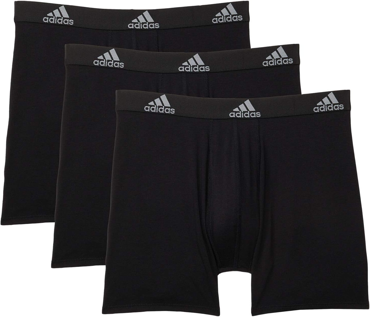 

Трусы-боксеры из эластичного хлопка, 3 шт. adidas, цвет Black/Black