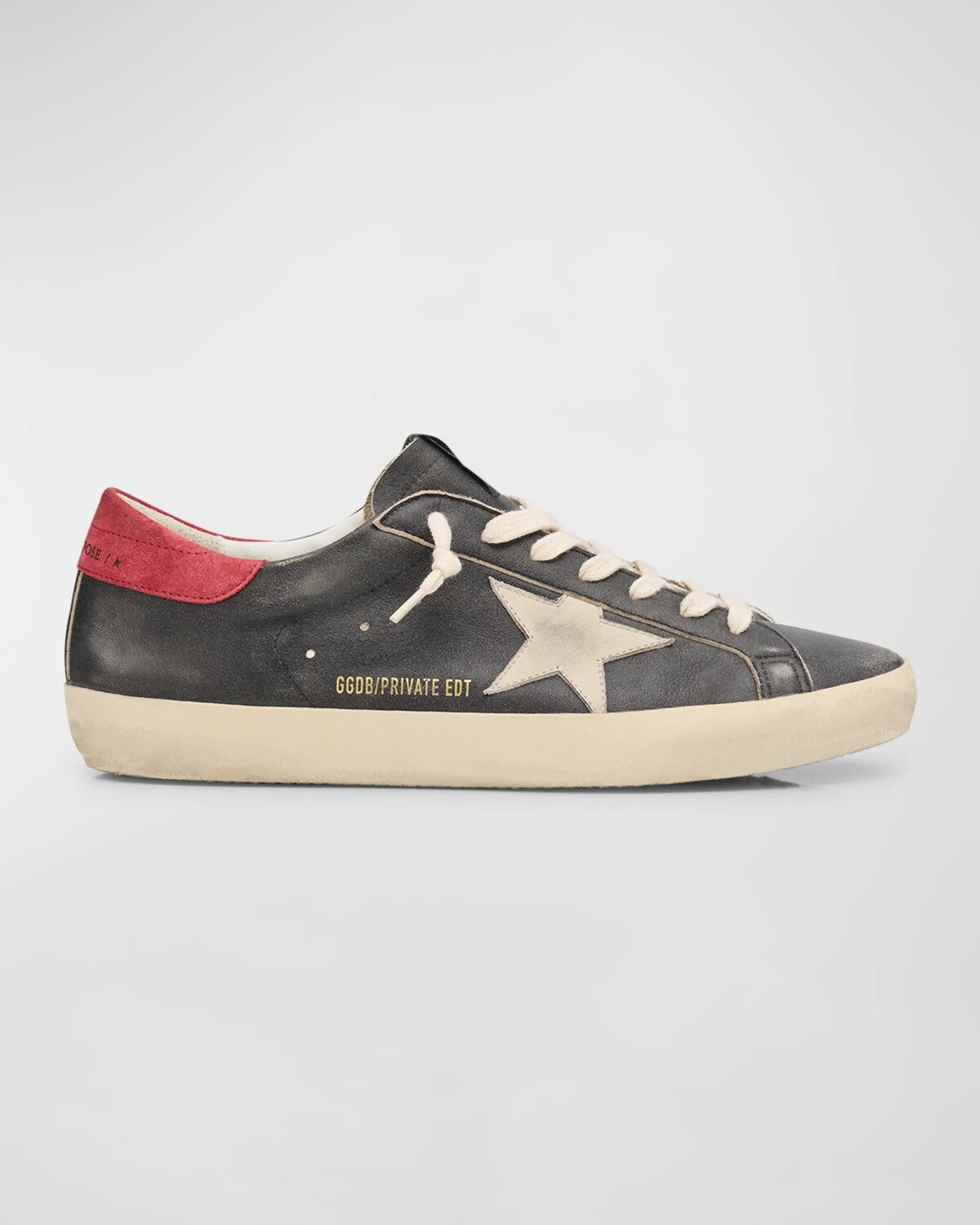 

Мужские кожаные низкие кеды Superstar Golden Goose, цвет Black/Red