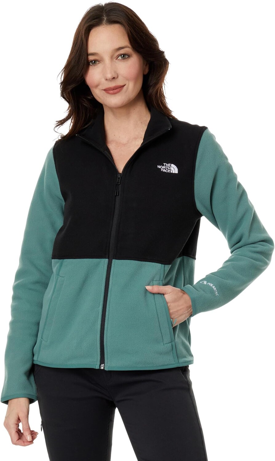 

Куртка Alpine Polartec 100 Jacket The North Face, цвет Dark Sage/TNF Black