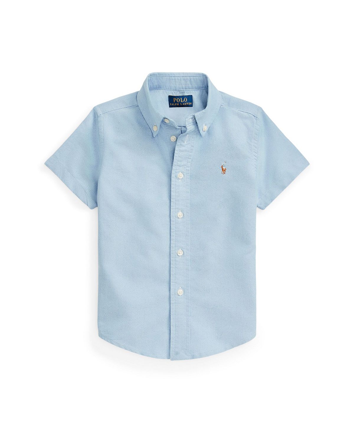 Хлопковая оксфордская рубашка с короткими рукавами для малышей и маленьких мальчиков Polo Ralph Lauren цена и фото