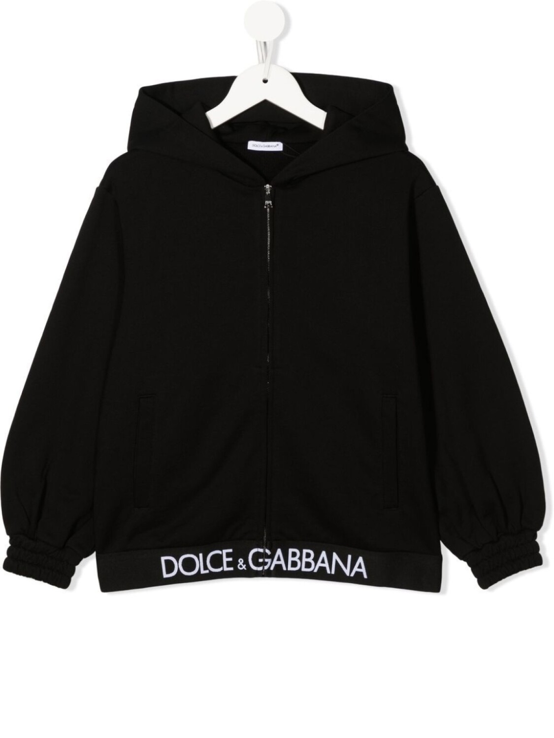 

Dolce & Gabbana худи на молнии с логотипом, черный