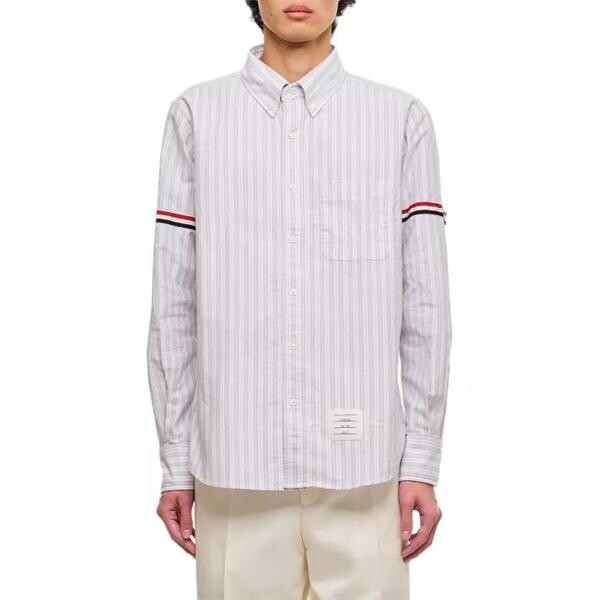 

Футболка straight fit cotton shirt Thom Browne, серый