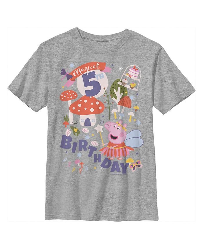 

Футболка для мальчика на 5-летие Волшебная свинка Пеппа Hasbro, серый