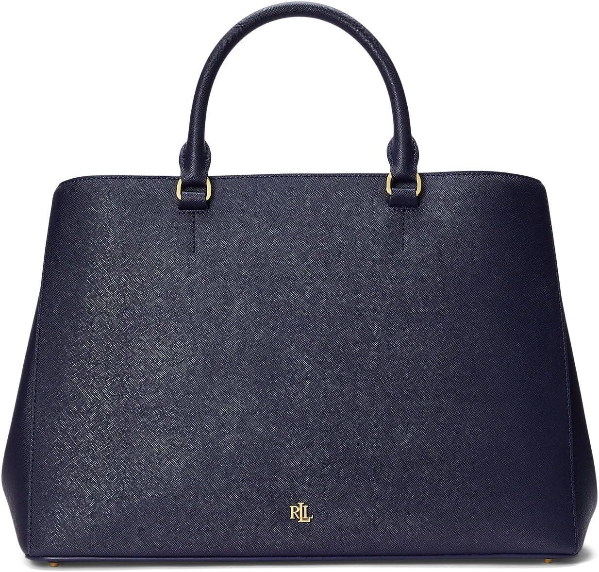 

Большая кожаная сумка-портфель Hanna Crosshatch LAUREN Ralph Lauren, цвет French Navy
