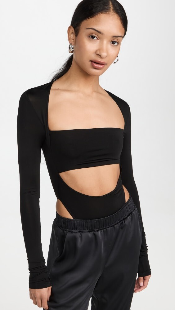 

Боди LAPOINTE Lightweight Jersey Long Sleeve Bandeau, черный