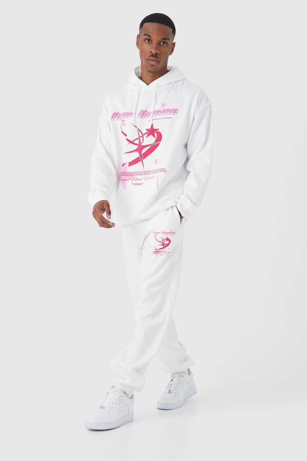 

Спортивный костюм с капюшоном pour homme Boohoo, белый