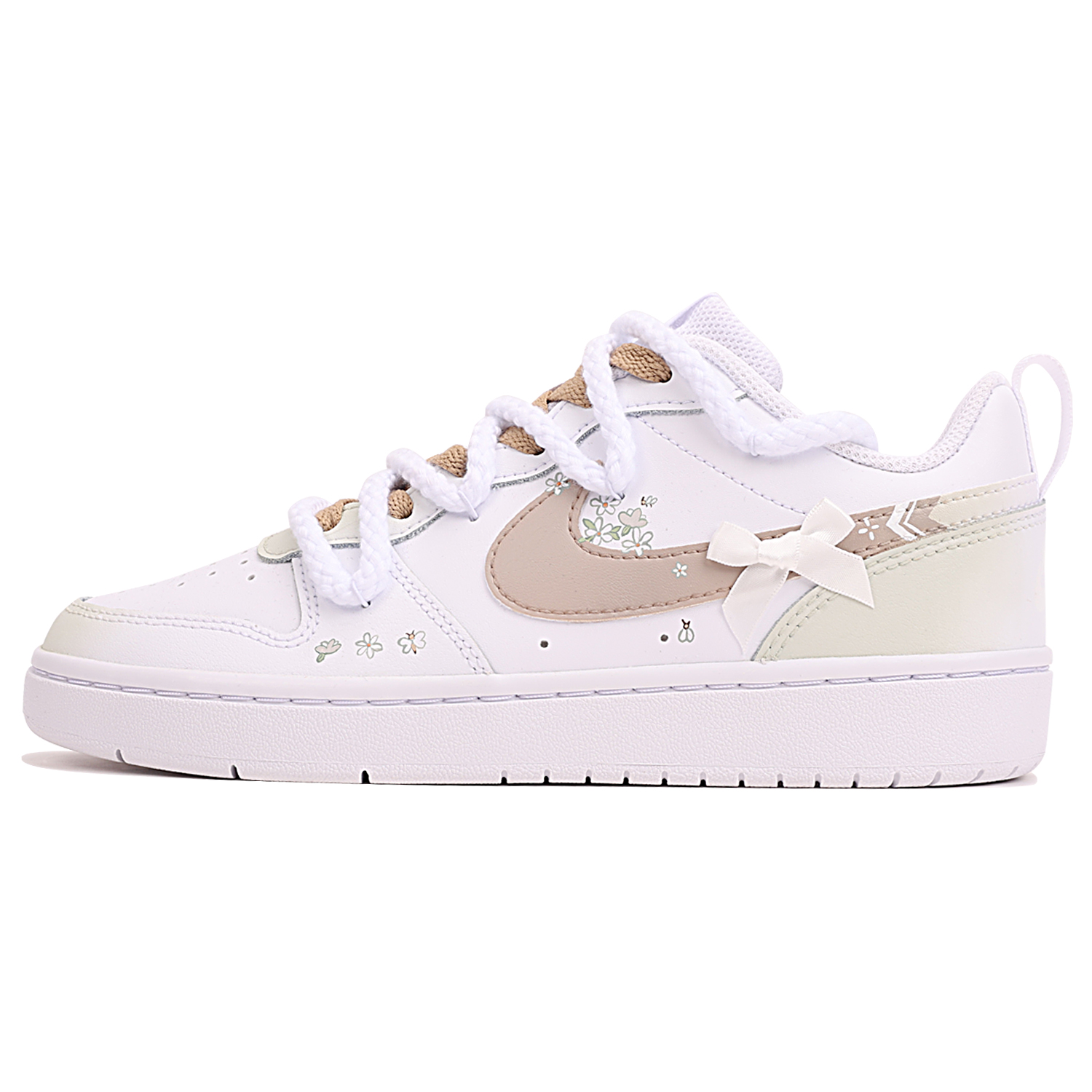 

Кроссовки Nike Court Borough Skateboarding Shoes Women's Low-top White/Brown, коричневый