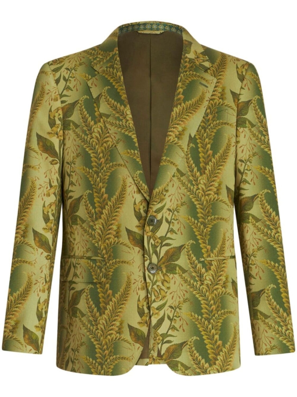 

ETRO однобортный пиджак с принтом, зеленый