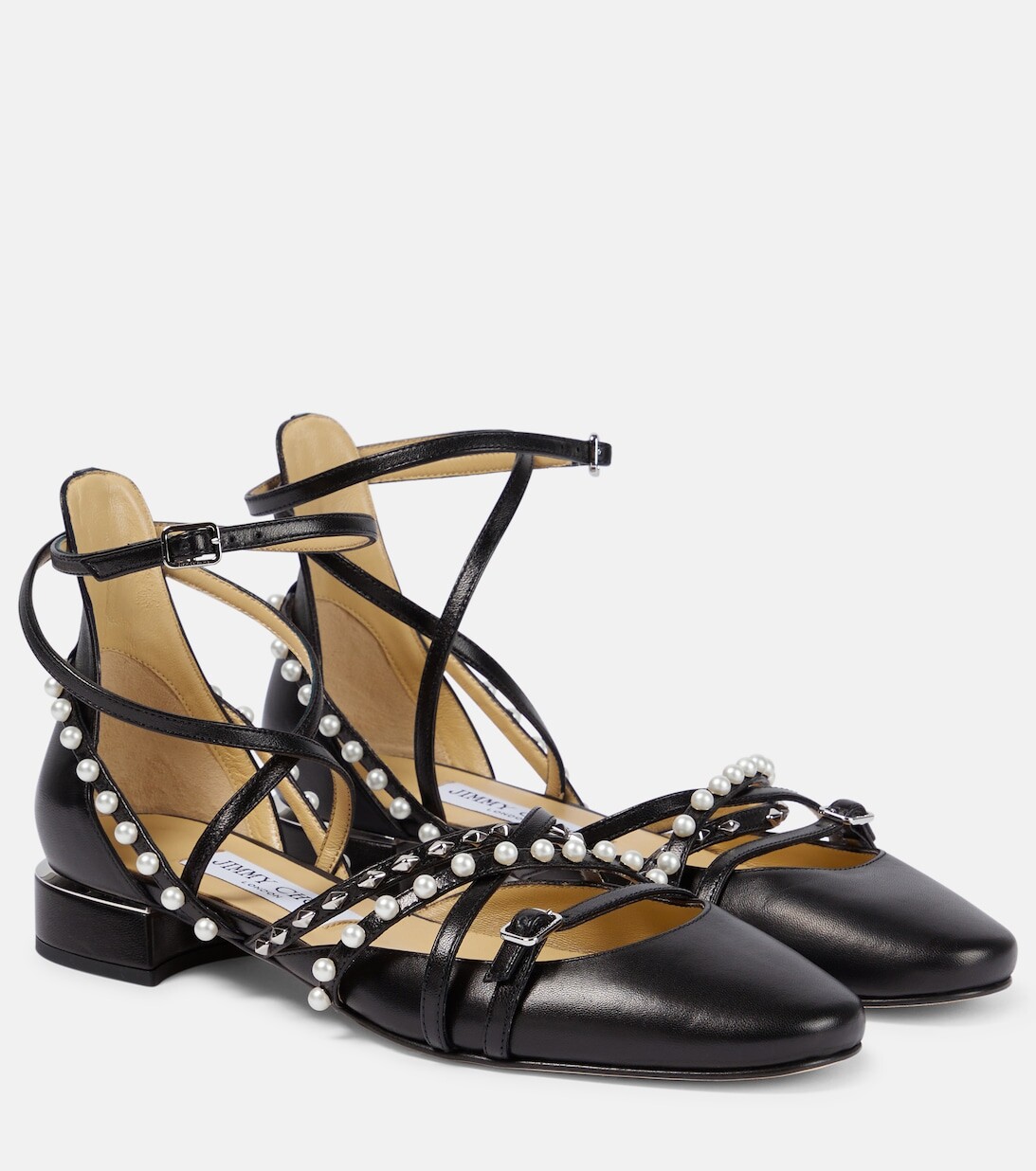 

Декорированные кожаные балетки Celestia Jimmy Choo, черный