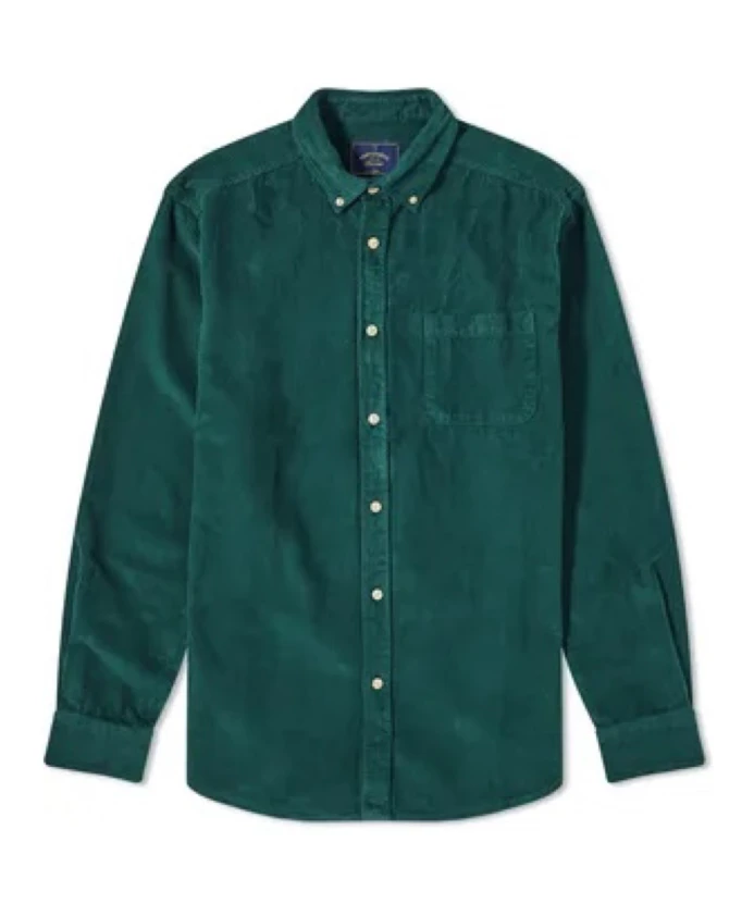 

Вельветовая рубашка с карбамидными пуговицами Portuguese Flannel, зеленый