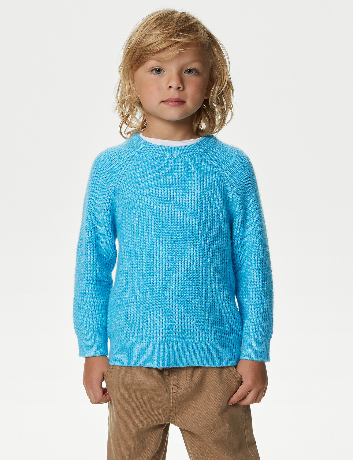 

Вязаный джемпер (2–8 лет) Marks & Spencer, бирюзовый
