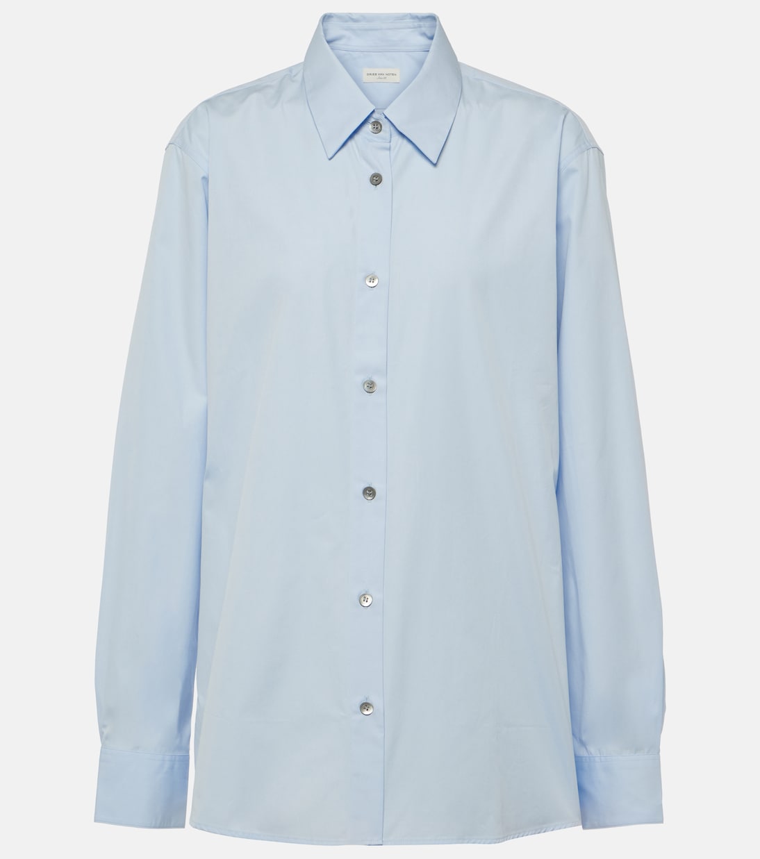 Рубашка из хлопкового поплина Dries Van Noten, синий