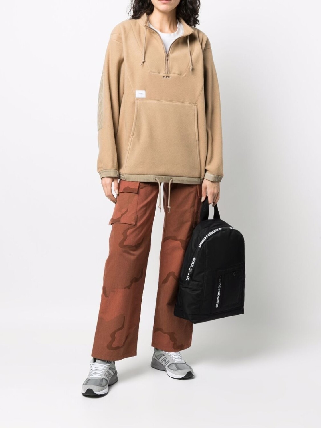 

WTAPS толстовка с нашивкой-логотипом, коричневый