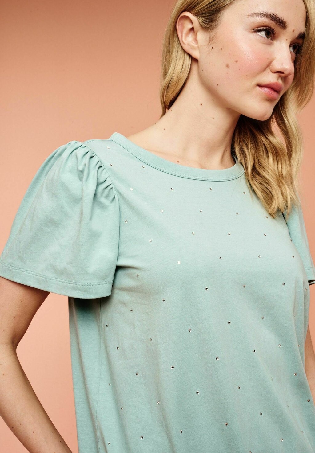 

REGULAR FIT Short Sleeve Sparkle Bubblehem Next, Футболка с принтом шалфейный зеленый