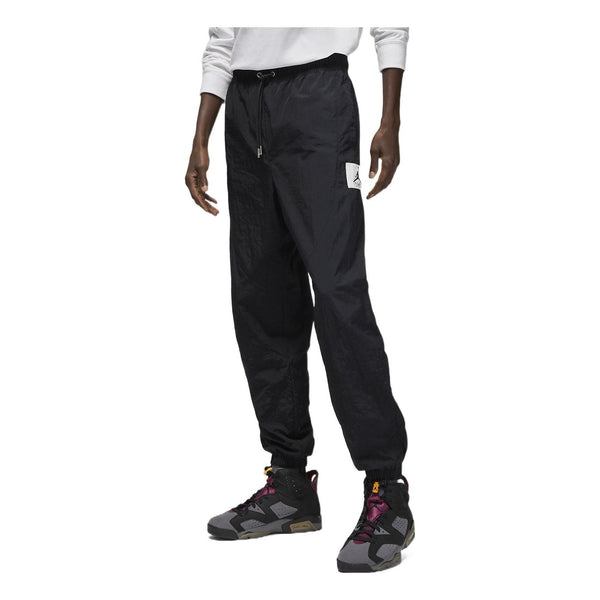 Брюки Air Jordan Solid Color Label Elastic Waistband Joggers Men's Black, черный