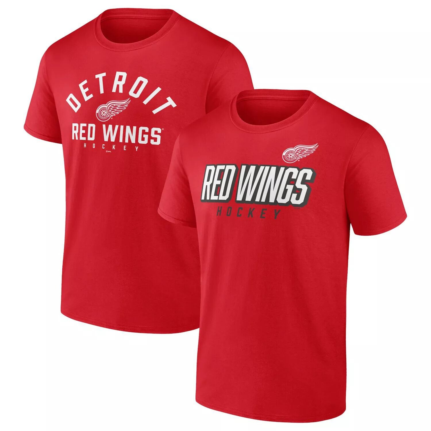 

Мужской комплект из двух футболок с надписью Fanatics Red Detroit Red Wings