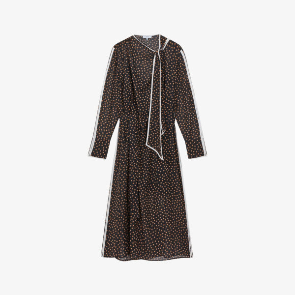 

Платье миди aria в горошек Reiss, черный