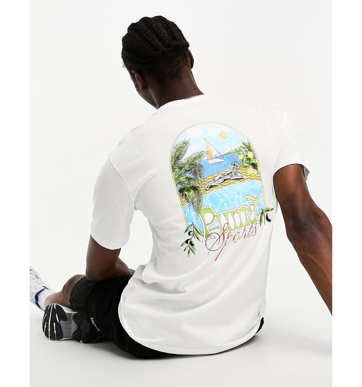 

Белая футболка с принтом на спине Puma poolside, Белый