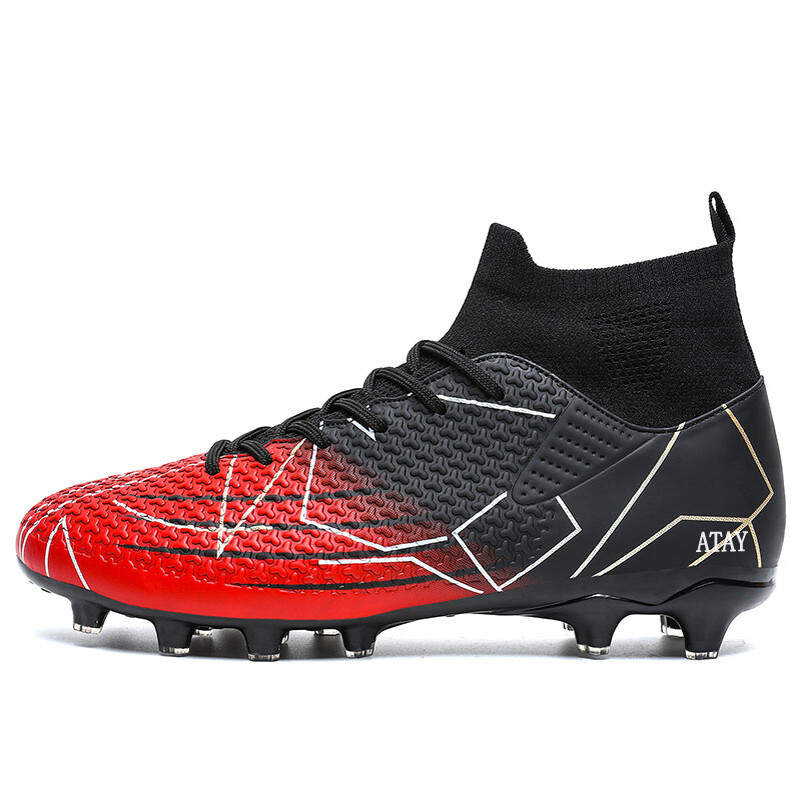 

Футбольные бутсы унисекс с высоким верхом Atay, цвет Black and red spikes