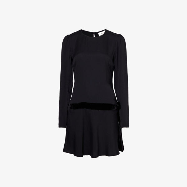 

Платье мини Reformation x Camille Rowe Eleri из смесовой ткани с разрезами по бокам Reformation, черный