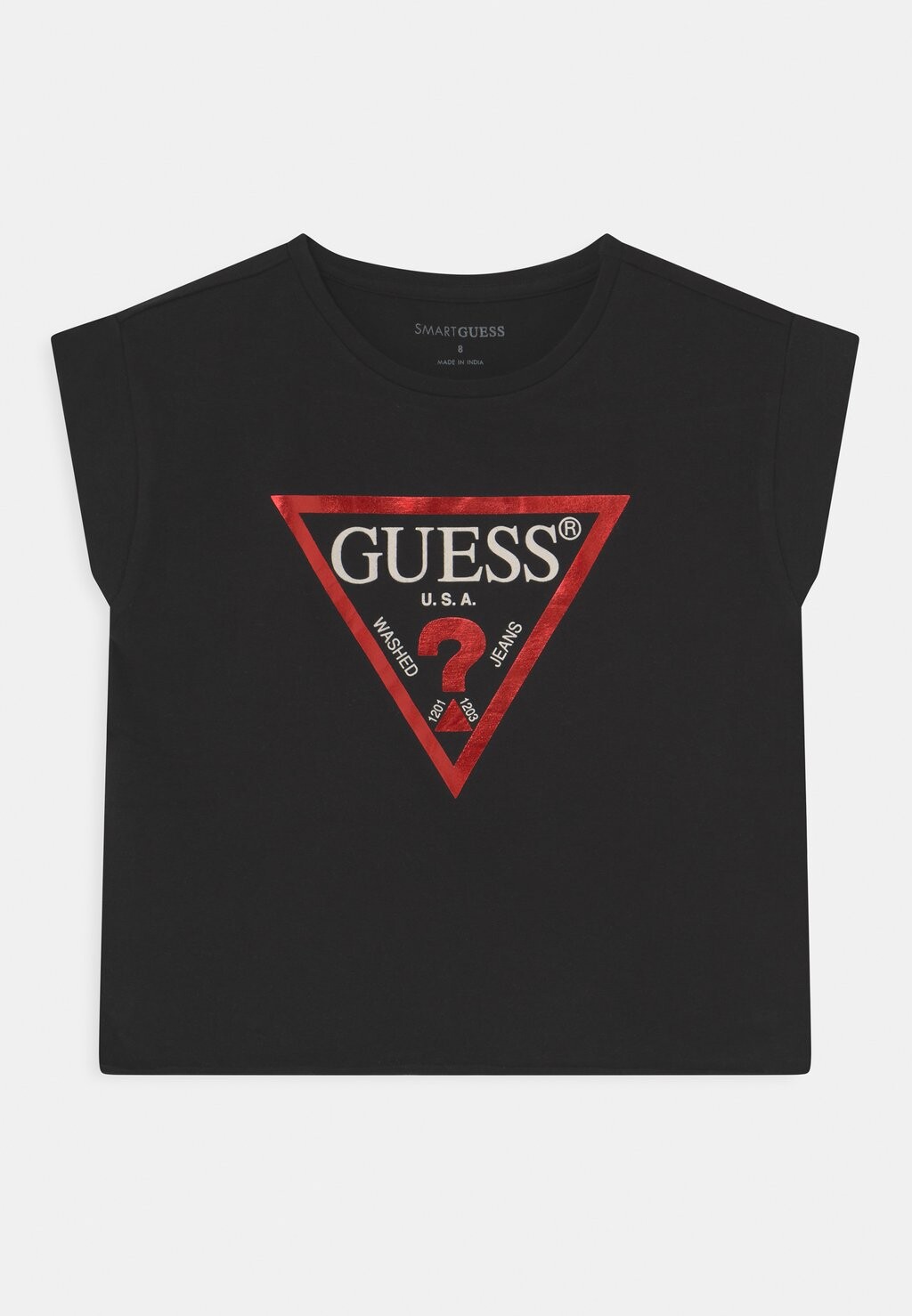 

Футболка с принтом Core Junior Cropped Guess, цвет black/red