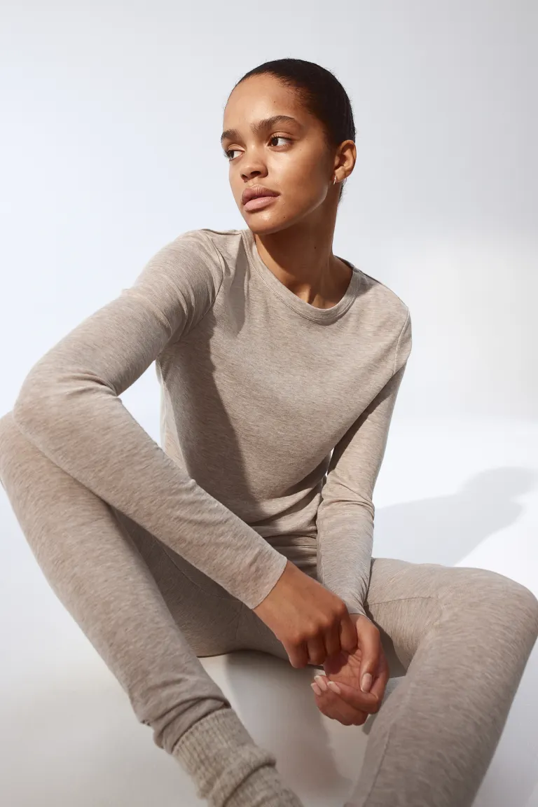 

Блузка из лиоцелла H&M, бежевый