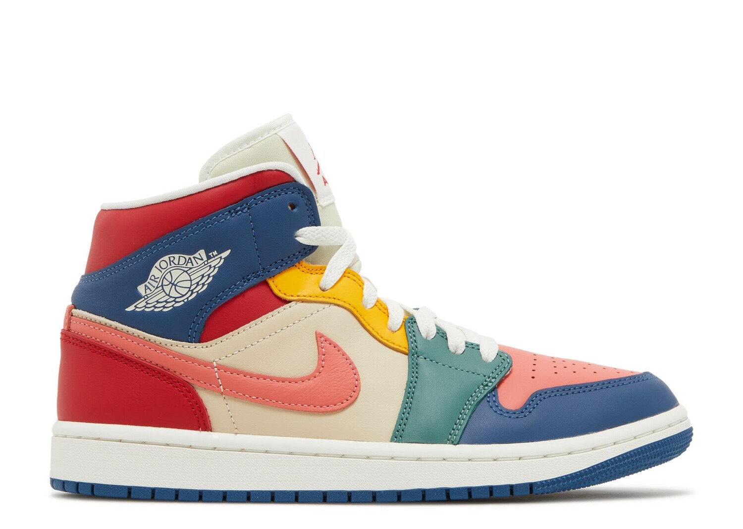 Кроссовки Air Jordan Wmns Air Jordan 1 Mid Se 'Multi-Color', разноцветный