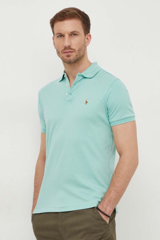 Хлопковая рубашка-поло Polo Ralph Lauren, зеленый рубашка поло из сетчатой ткани приталенного кроя polo ralph lauren синий