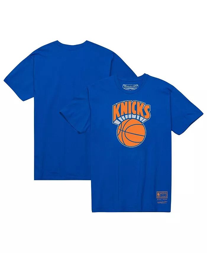 

Мужская и женская синяя футболка с логотипом New York Knicks Hardwood Classics MVP Throwback Mitchell & Ness, синий